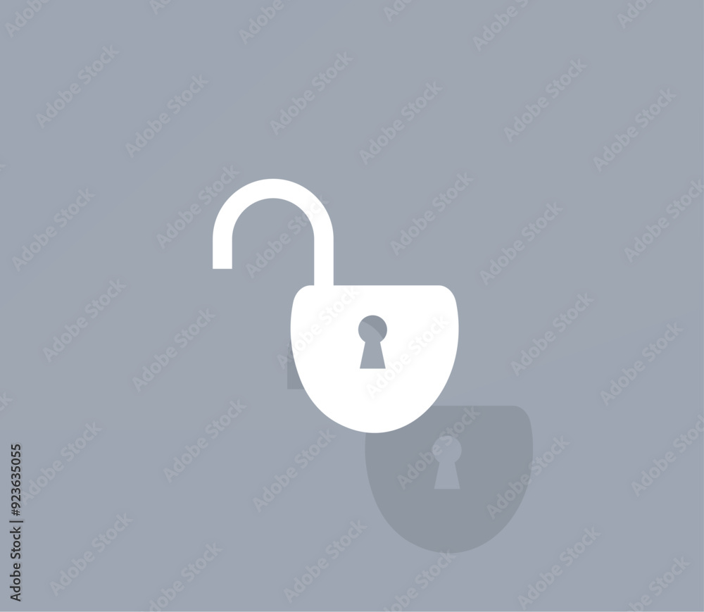 Aufkleber vector icon of white color with shadow on gray background