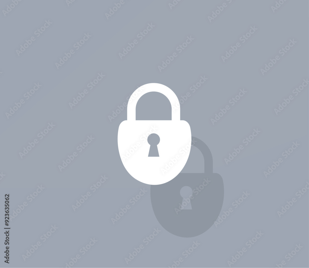 Poster vector icon of white color with shadow on gray background