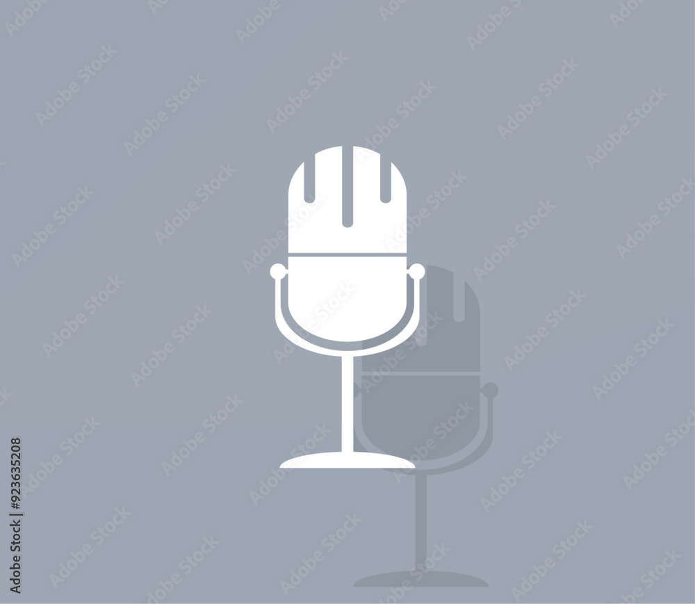 Poster vector icon of white color with shadow on gray background