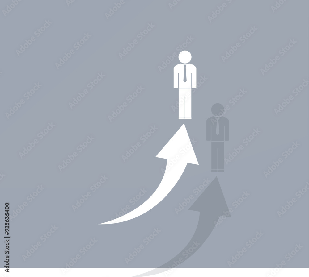 Poster vector icon of white color with shadow on gray background