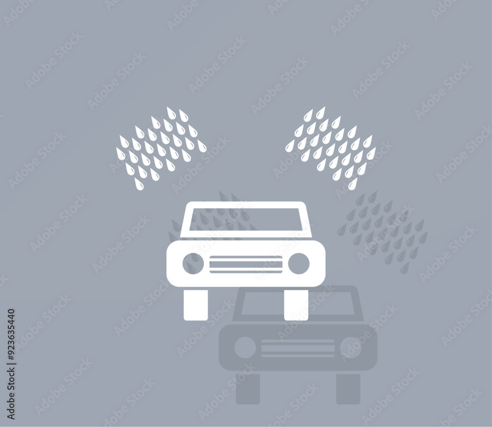 Poster vector icon of white color with shadow on gray background