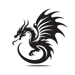 dragon tattoo logo , silhouette art