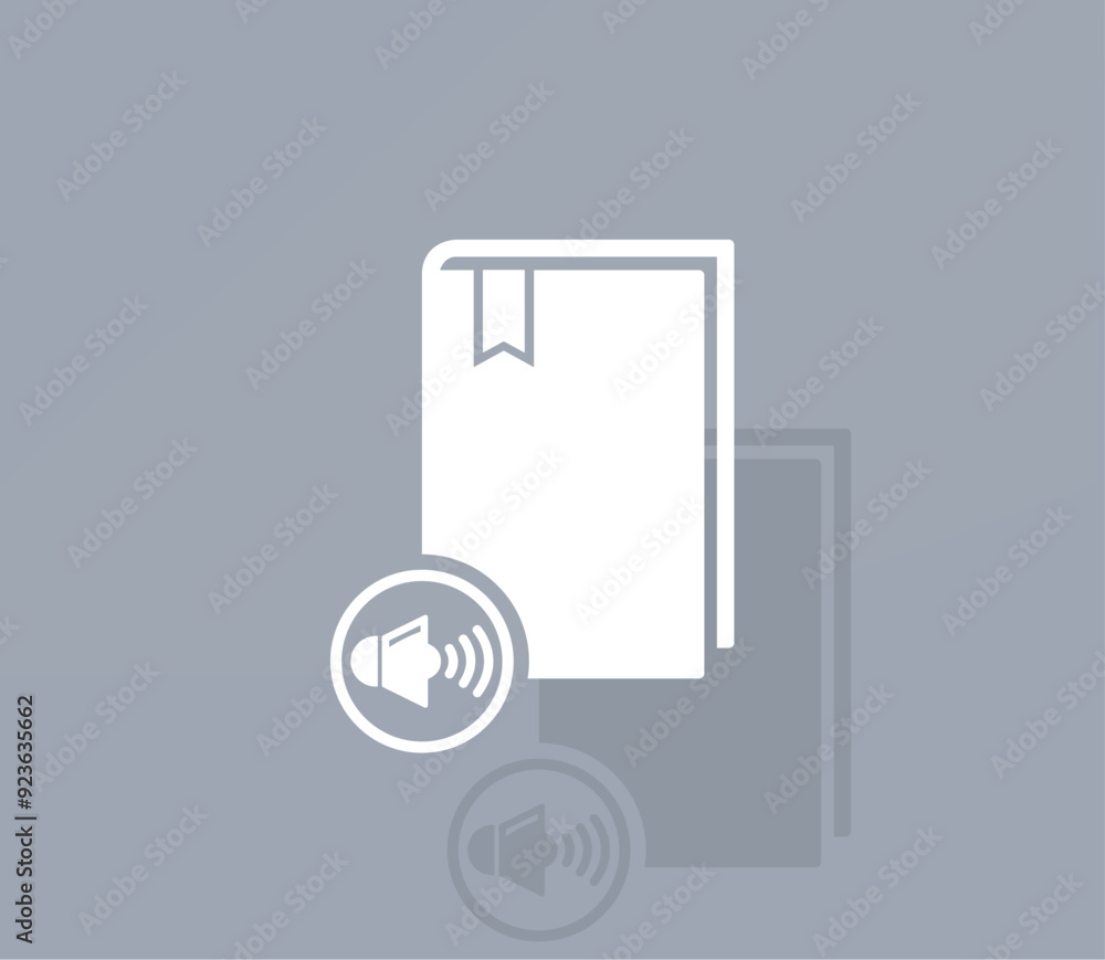 Poster vector icon of white color with shadow on gray background