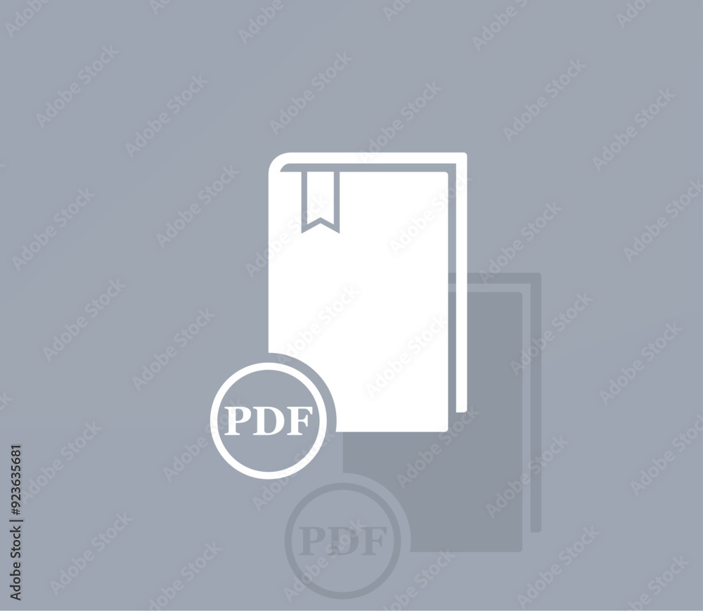 Poster vector icon of white color with shadow on gray background