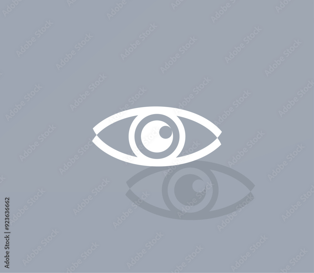 Poster vector icon of white color with shadow on gray background