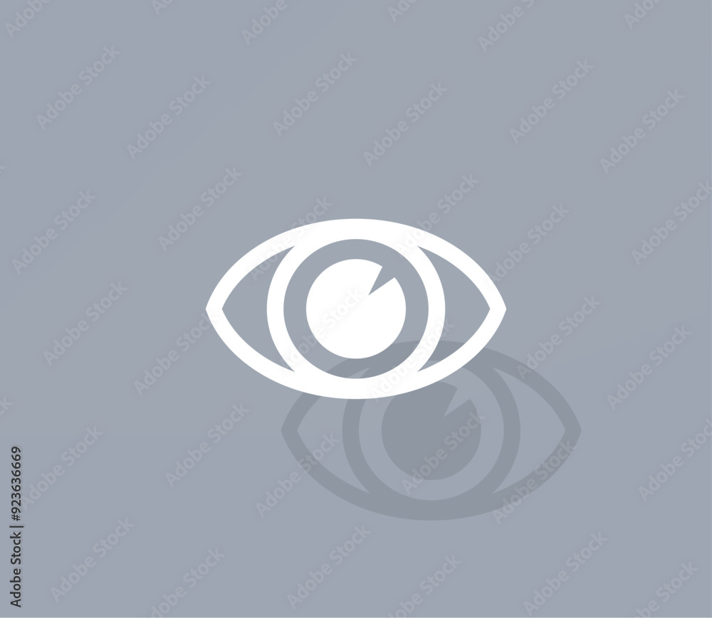 Poster vector icon of white color with shadow on gray background