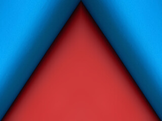 Colored curved paper. Geometric abstract background. Symmetrical pattern. Empty sheets of paper