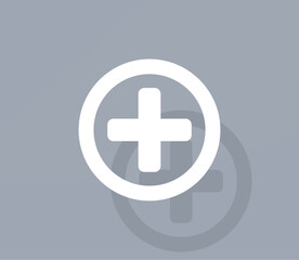 Obraz premium Vector icon of white color with shadow on gray background