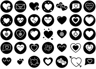 A Collection Of Love Icons Web Header Banner Design Containing Love,Lover,Like,Loving,Heart Set Vector Flat Line Icons