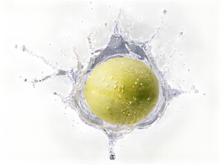 jaboticabas splashing isolated on white