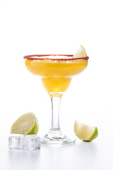Fresh mango cocktail. Mexican mango cocktail isolated on white background