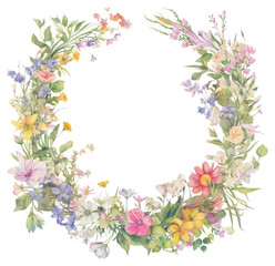 Fototapeta premium PNG Delicate floral wreath illustration