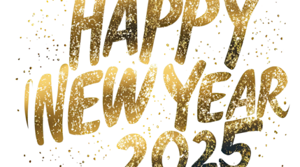 Happy new year 2025 transparent background