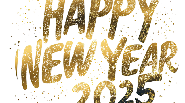 Happy new year 2025 transparent background - Powered by Adobe