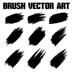 Vector texture collection with black abstract grunge brush style.