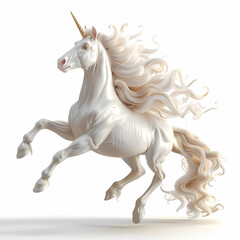 3D unicorn in white background vector image