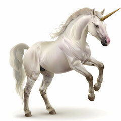 3D unicorn in white background vector image