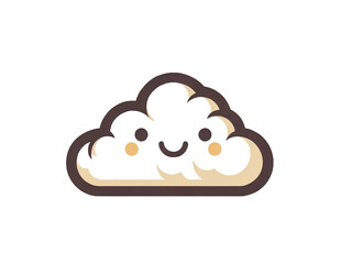 かわいい笑顔の雲のキャラクターのイラスト