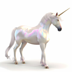 Naklejka premium 3D unicorn in white background vector image