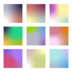 Fototapeta premium Gradient palette. Simple multicolored shapes in a gradient. Full color forms.