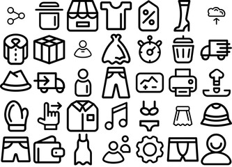 Mega Set Of Vector E Commerce Finance Business Icons Icons Web Header Banner Design Containing Clothes,Doc,Wear,Document,File Outline Icons Collection. Simple Vector Illustration