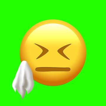 Animated Facebook emoji of a sick face