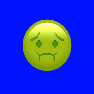 Animated Facebook emoji of a sick face