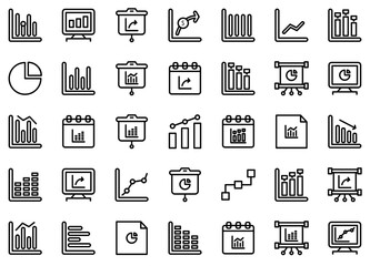 Set Of Linear Diagram Icons Web Header Banner Design Containing Diagram,Chart,Growth,Bussines,Graph Set Vector Flat Line Icons