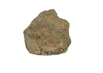 Brass nugget texture, rock fragment, mineral structure, raw material for metallurgy, natural geological form