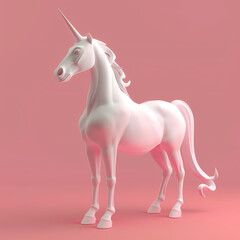 3D unicorn in white background vector image
