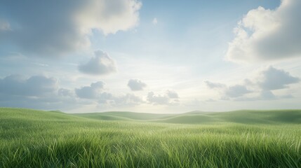Obraz premium A field of grass with a clear blue sky above