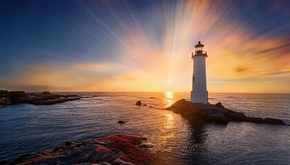 Let your light shine before others, that they may see your good deeds and glorify your Father in heaven Matthew 516, overlaid on an image of a lighthouse shining brightly