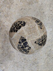 Vintage Football, Used Football, Isolated on White Background - Old Soccer Ball Design.