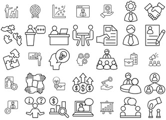 Set Of Linear Consulting Vector Symbols Apps, Websites Ui Designs Suitable For Client,Communication,Consulting,Business,Management Vector Icons Illustration Collection