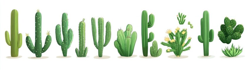A Collection of Diverse Cacti and Succulents