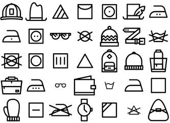 A Collection Of Clothing Vector Symbols Apps, Websites Ui Designs Suitable For Clothes,Suit,Clean,Clothing,Laundry Vector Icons Illustration Collection