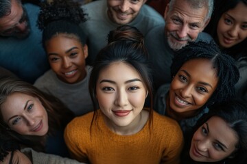 Obraz premium Individuals of different ethnicities to foster connection and mutual respect. Generation Z’s focus on inclusivity drives collaboration and shared learning.