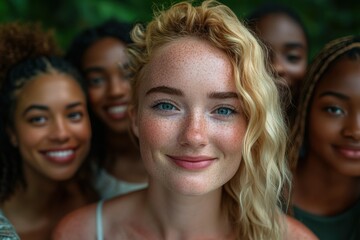 Fototapeta premium Individuals of different ethnicities to foster connection and mutual respect. Generation Z’s focus on inclusivity drives collaboration and shared learning.