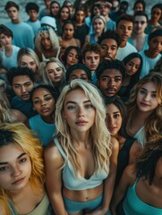 Fototapeta premium Individuals of different ethnicities to foster connection and mutual respect. Generation Z’s focus on inclusivity drives collaboration and shared learning.