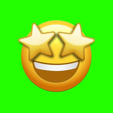 Animated Facebook emoji of an excited face with starry eyes