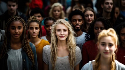 Obraz premium Individuals of different ethnicities to foster connection and mutual respect. Generation Z’s focus on inclusivity drives collaboration and shared learning.