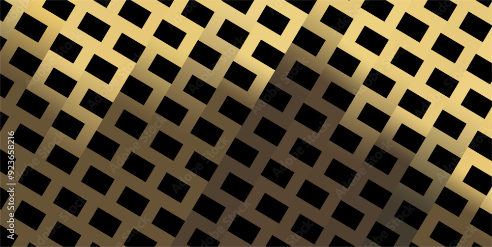 Poster The background design is in the form of repeating geometric planes with a combination of brown gold gradations isolated on black