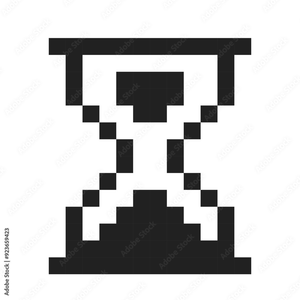 Fototapete pixel sandglass y2k retro 8 bit loading game, progress level, status. pixel process indicator.hourgl