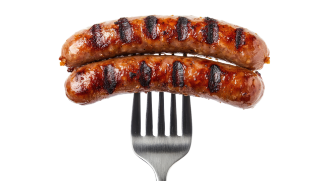 Grilled sausages transparent background - Powered by Adobe