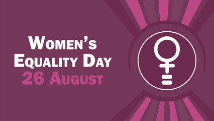 Women’s Equality Day vector banner design with geometric shapes and vibrant colors on a horizontal background.