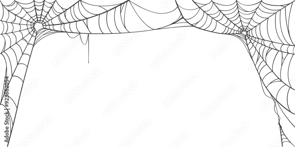 Canvas Prints halloween horizontal frame black cobweb on transparent background ilustration vector. halloween conc