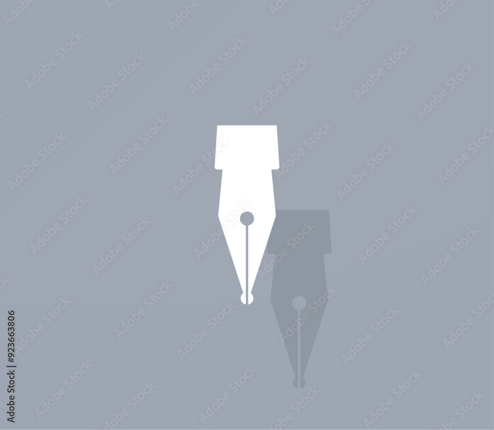 Poster Vector icon of white color with shadow on gray background