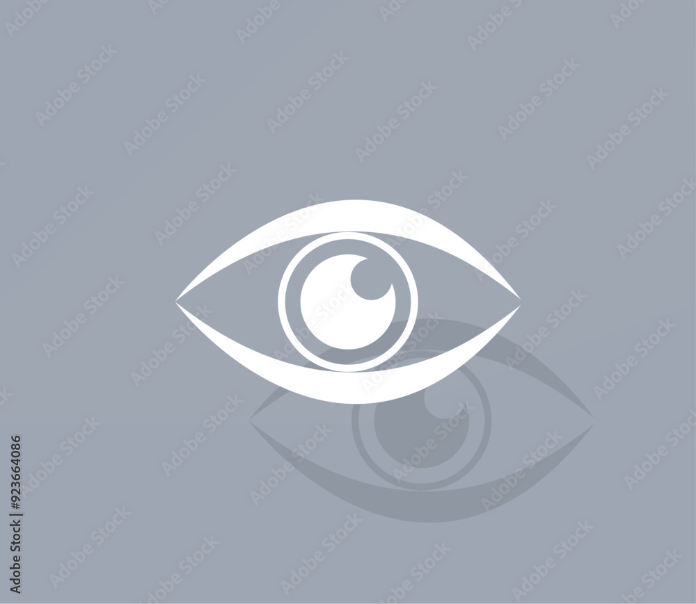 Poster vector icon of white color with shadow on gray background