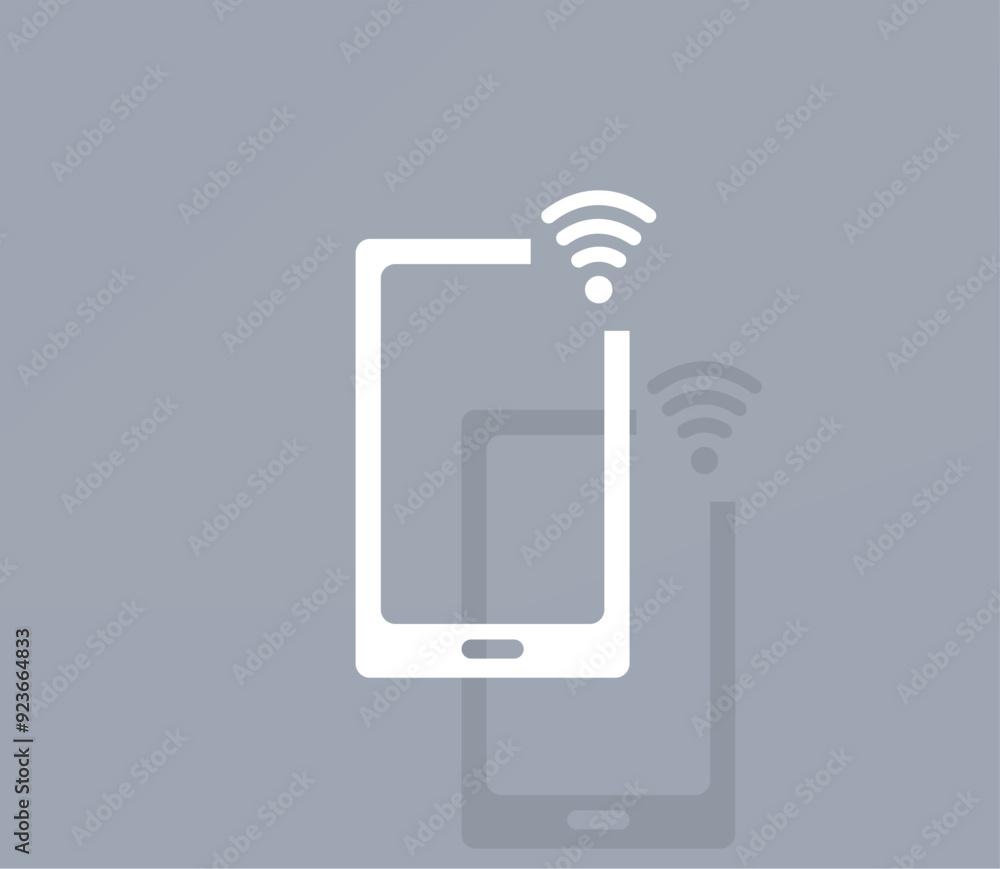 Poster vector icon of white color with shadow on gray background
