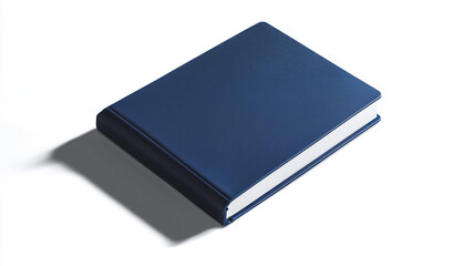 An open marine blue notebook mockup displaying lined pages, set against a clean white background. Ai generated